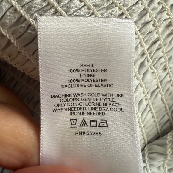 Express Blue Smocked Off-Shoulder Crop Top – Size XL - Picture 6 of 6